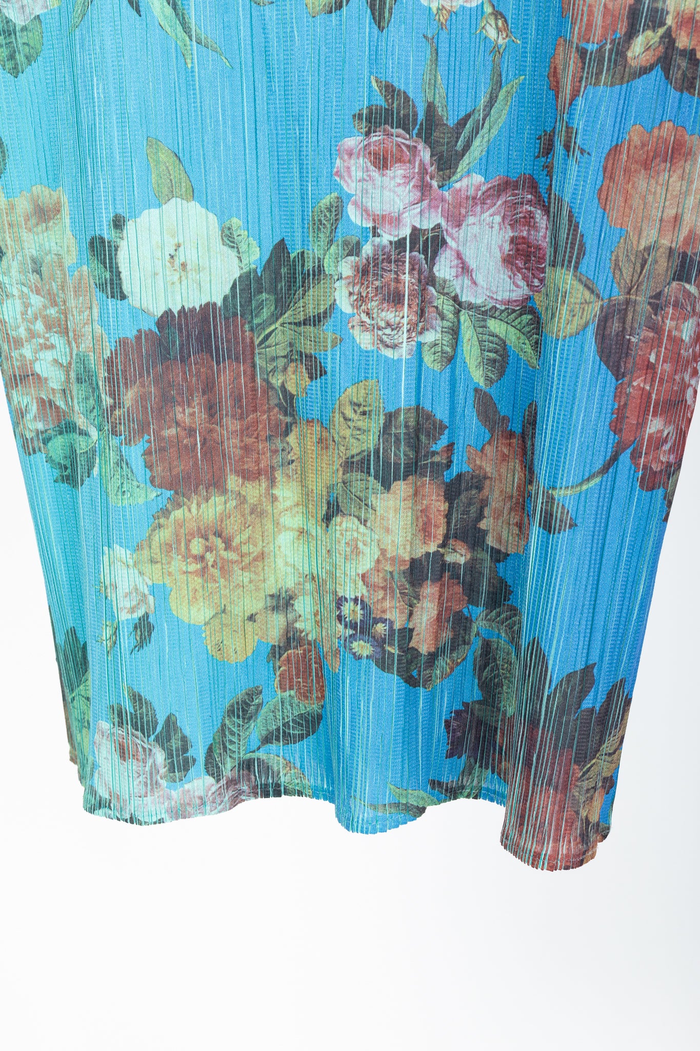 Pleats Please Issey Miyake AW94 Blue Floral Tank