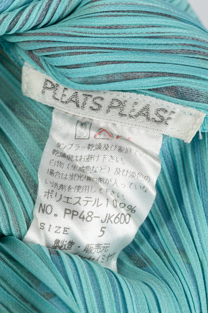 Pleats Please Issey Miyake AW94 Blue Floral Tank
