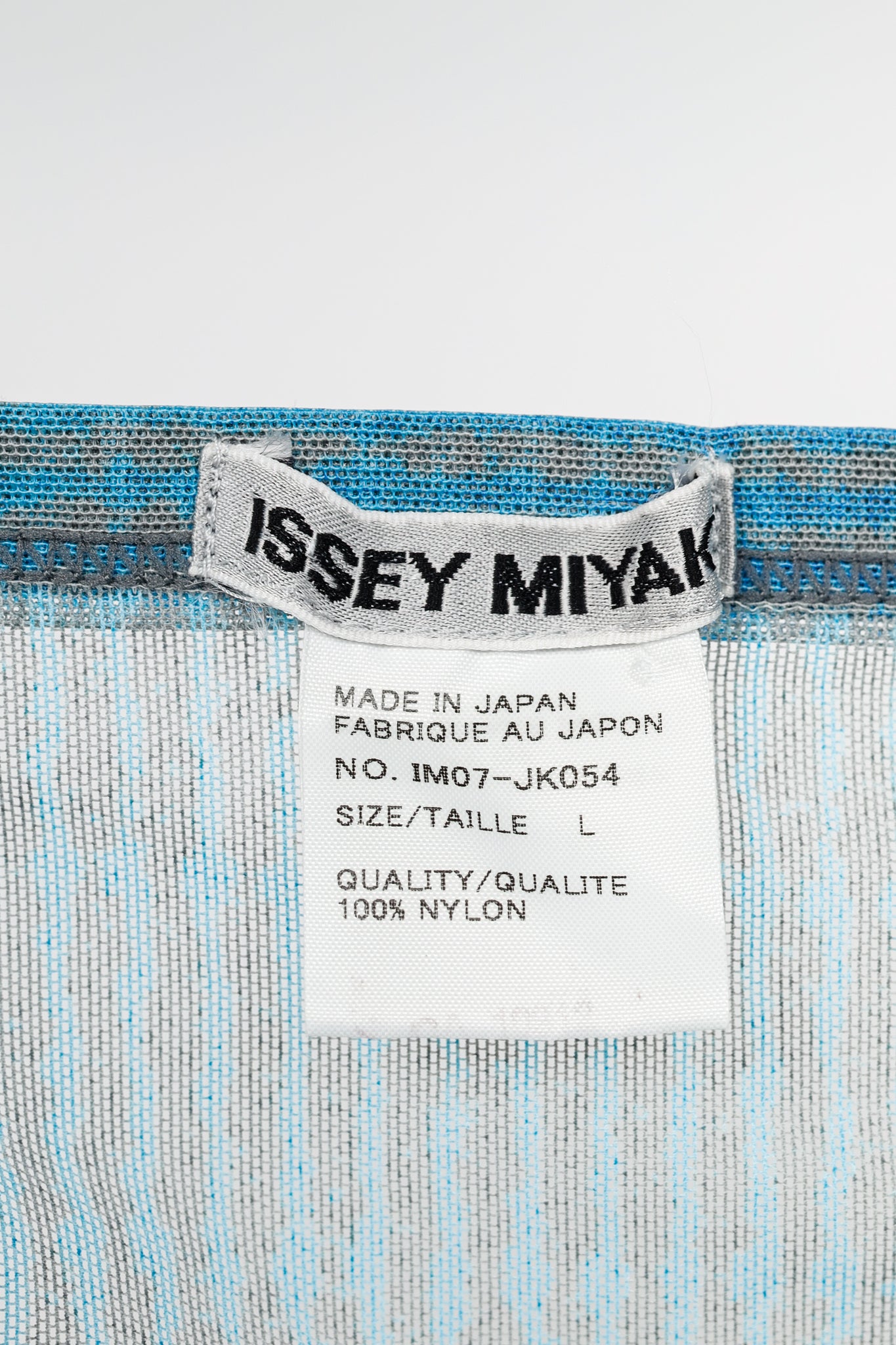 Issey Miyake Blue Printed Sheer Mesh Top