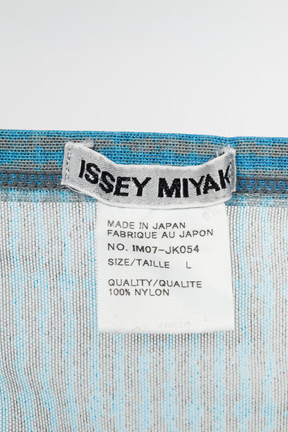 Issey Miyake Blue Printed Sheer Mesh Top