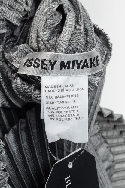 Issey Miyake Metallic Silver Pleated Sleeveless Maxi Dress