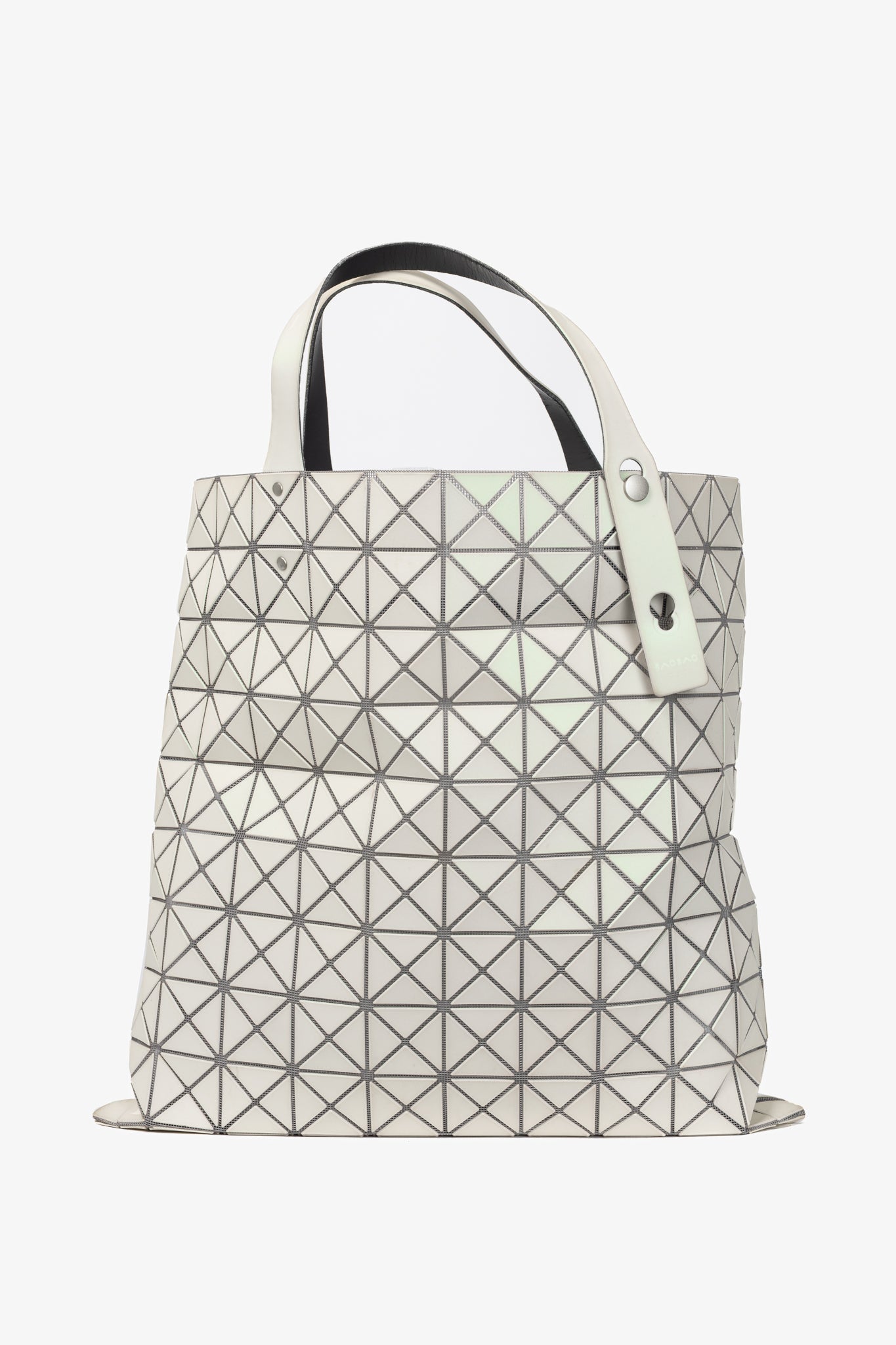 Bao Bao Issey Miyake White Iridescent Geometric Tote