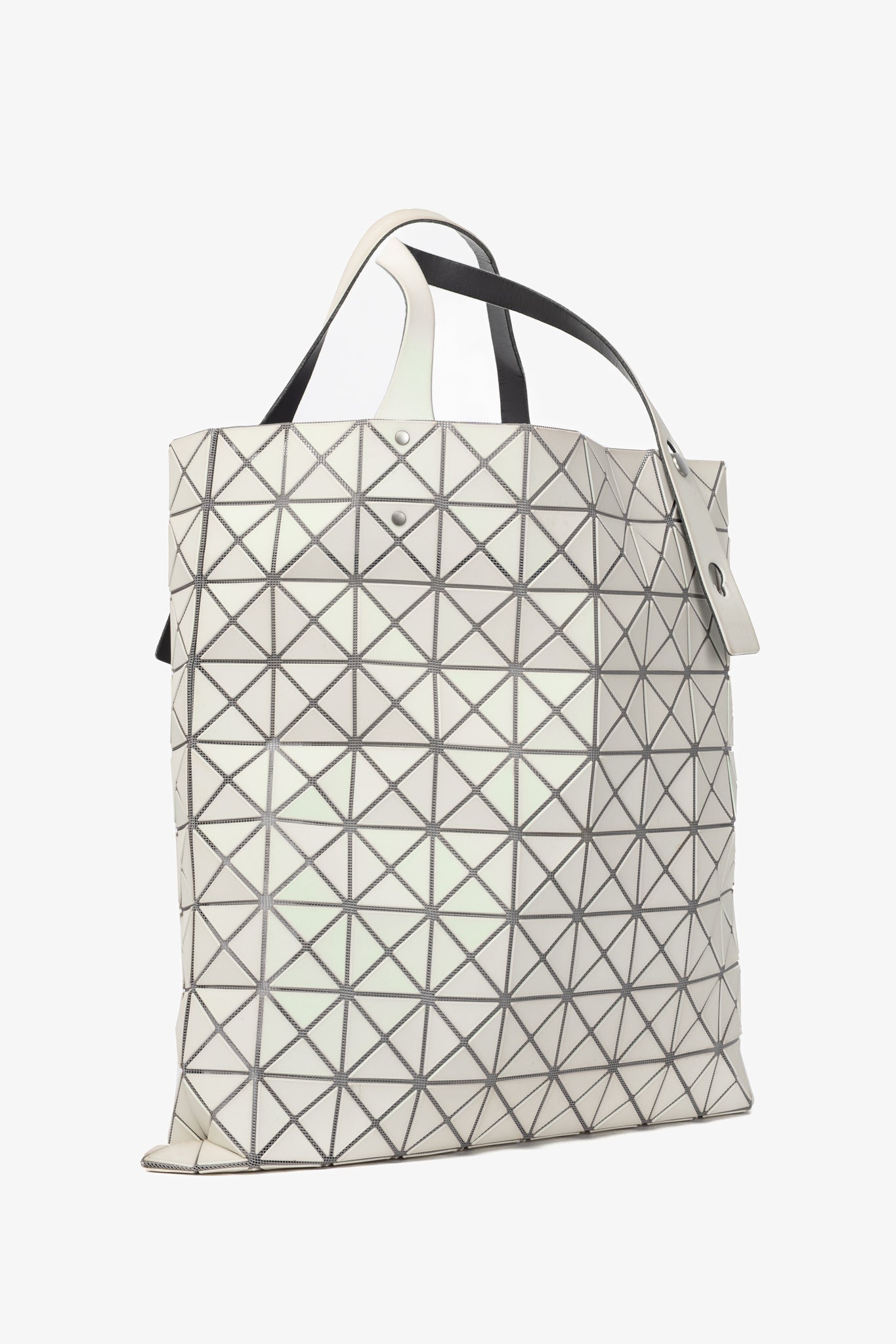 Bao Bao Issey Miyake White Iridescent Geometric Tote