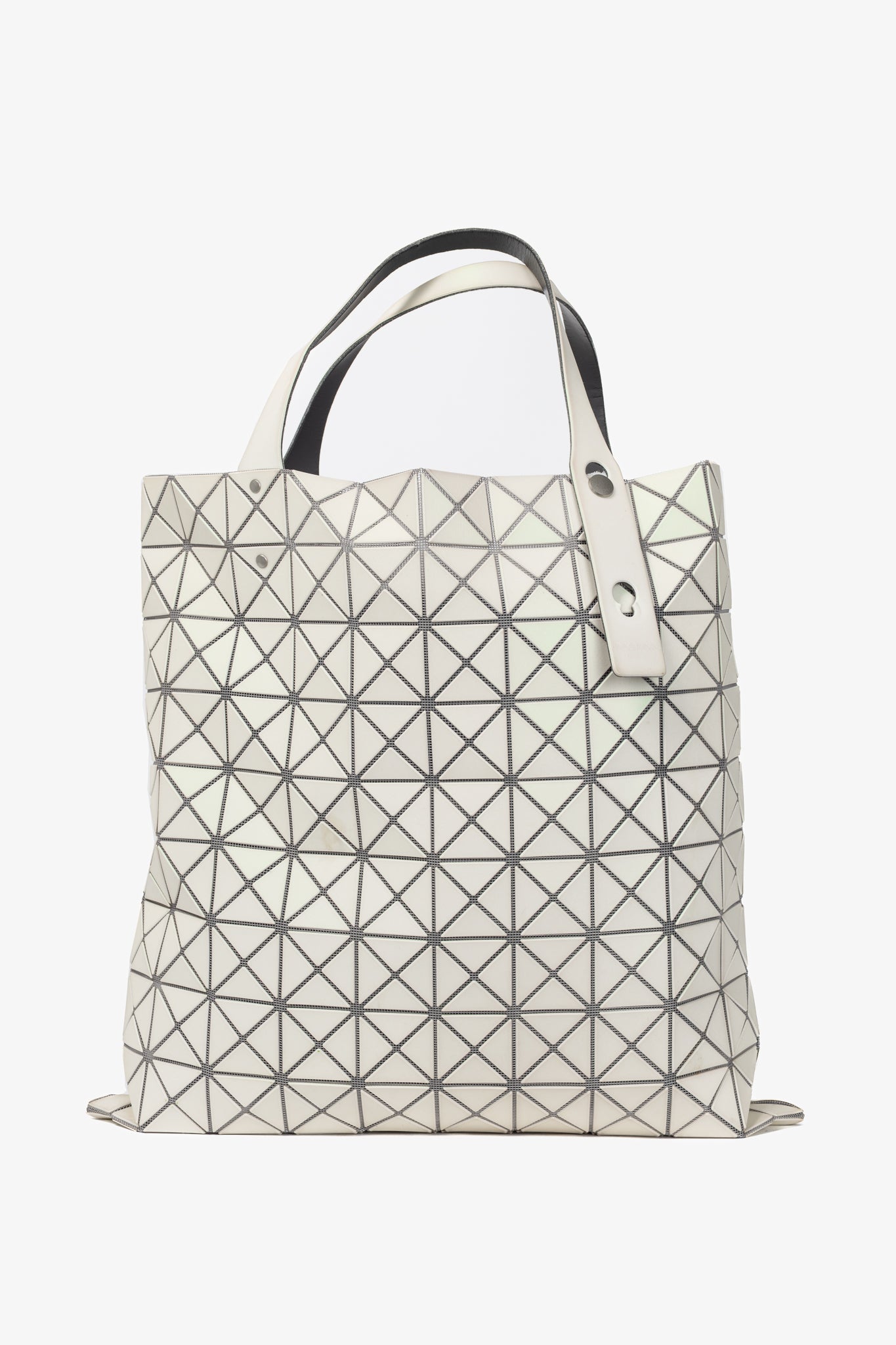 Bao Bao Issey Miyake White Iridescent Geometric Tote