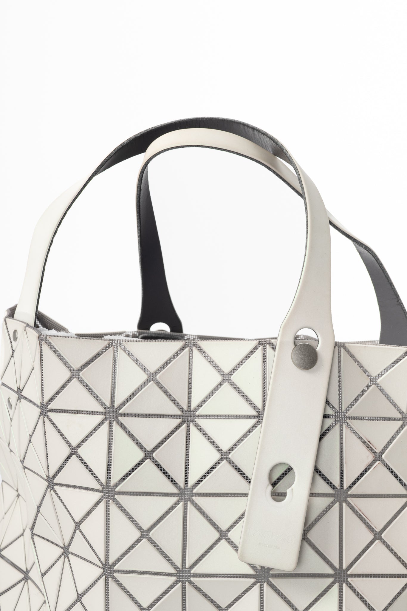 Bao Bao Issey Miyake White Iridescent Geometric Tote
