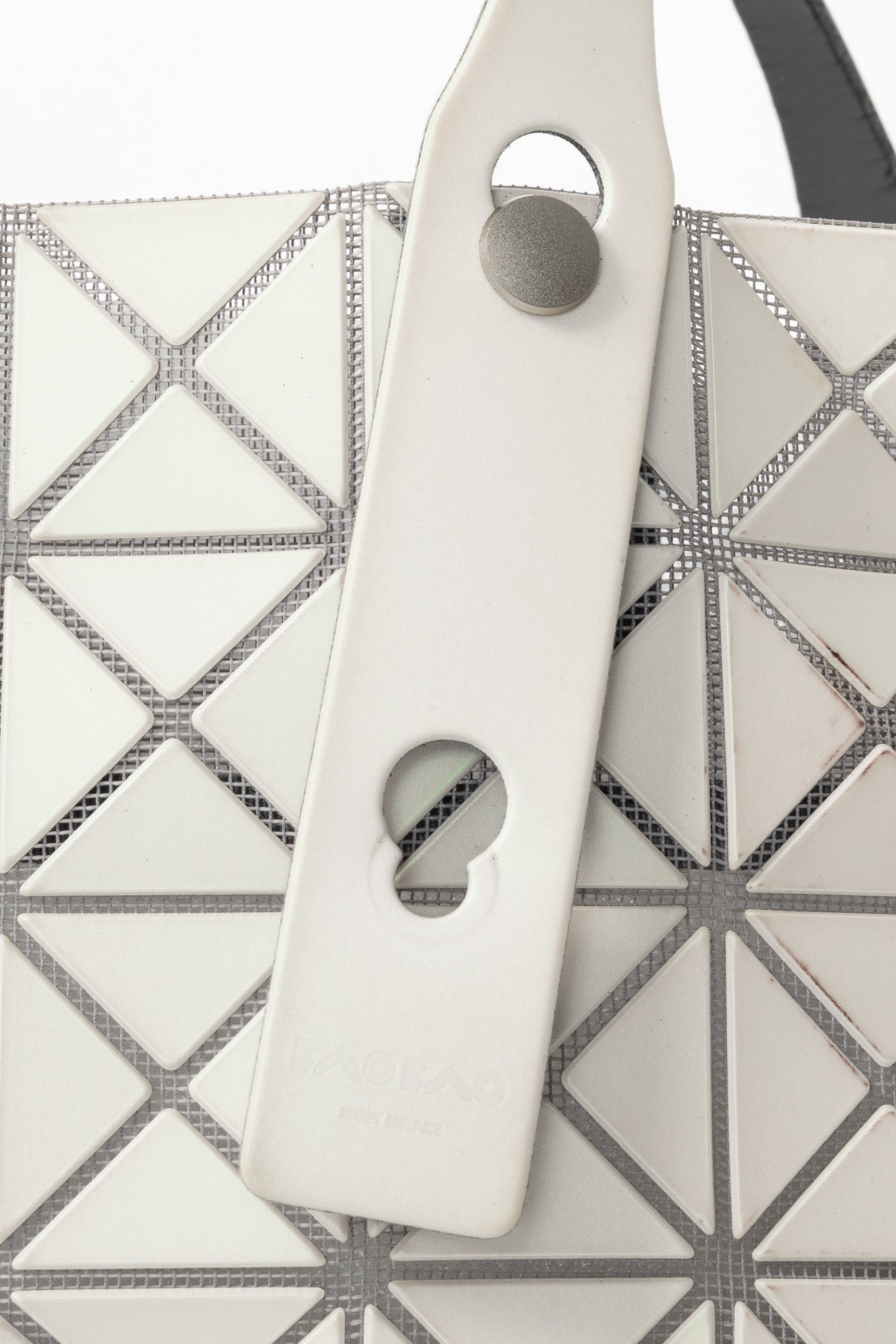 Bao Bao Issey Miyake White Iridescent Geometric Tote