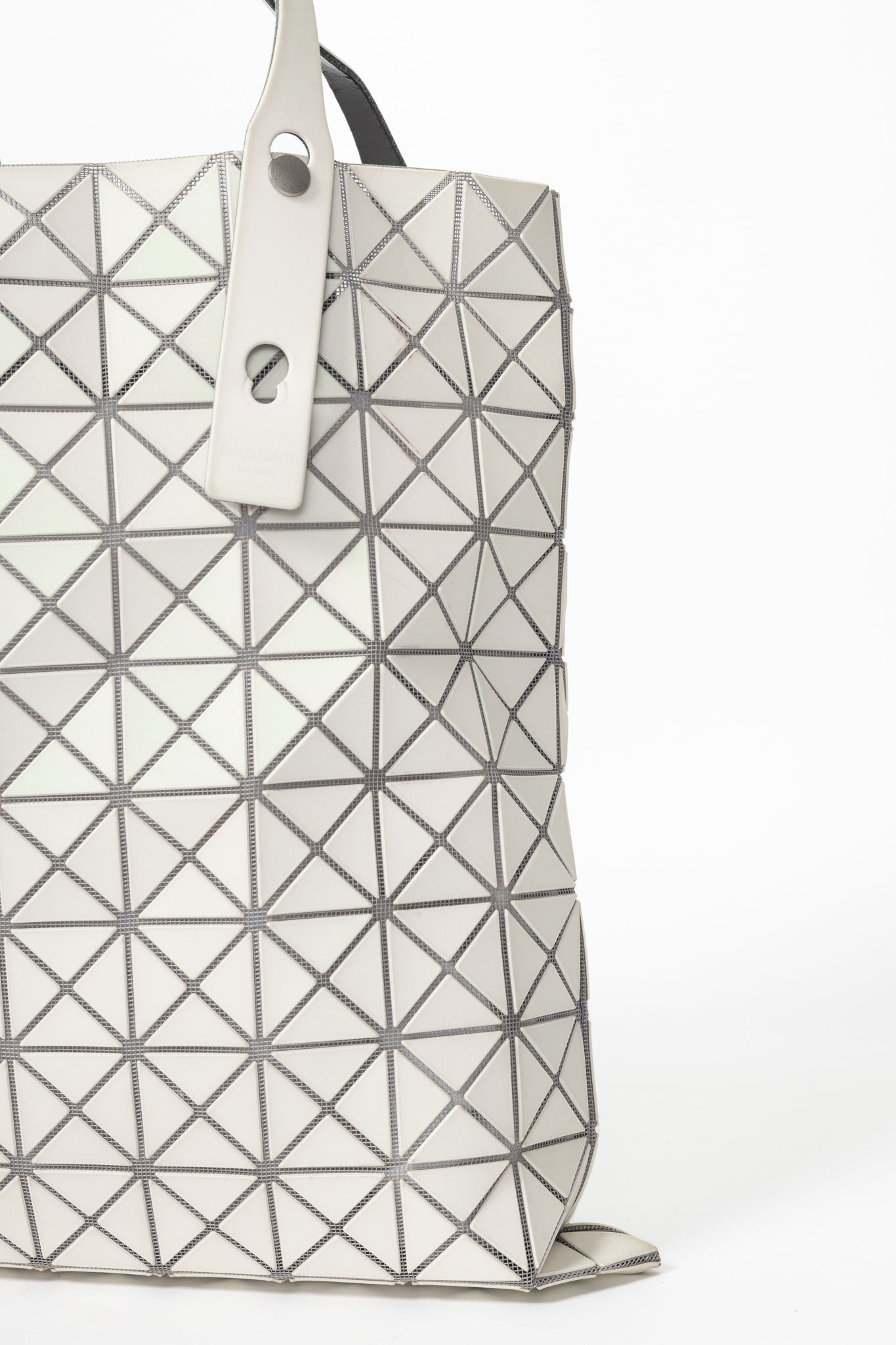 Bao Bao Issey Miyake White Iridescent Geometric Tote