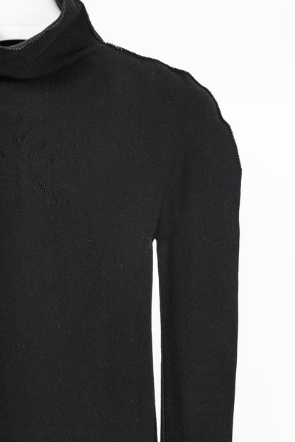 Issey Miyake Fete A-Poc Black Knit Pointelle Turtleneck