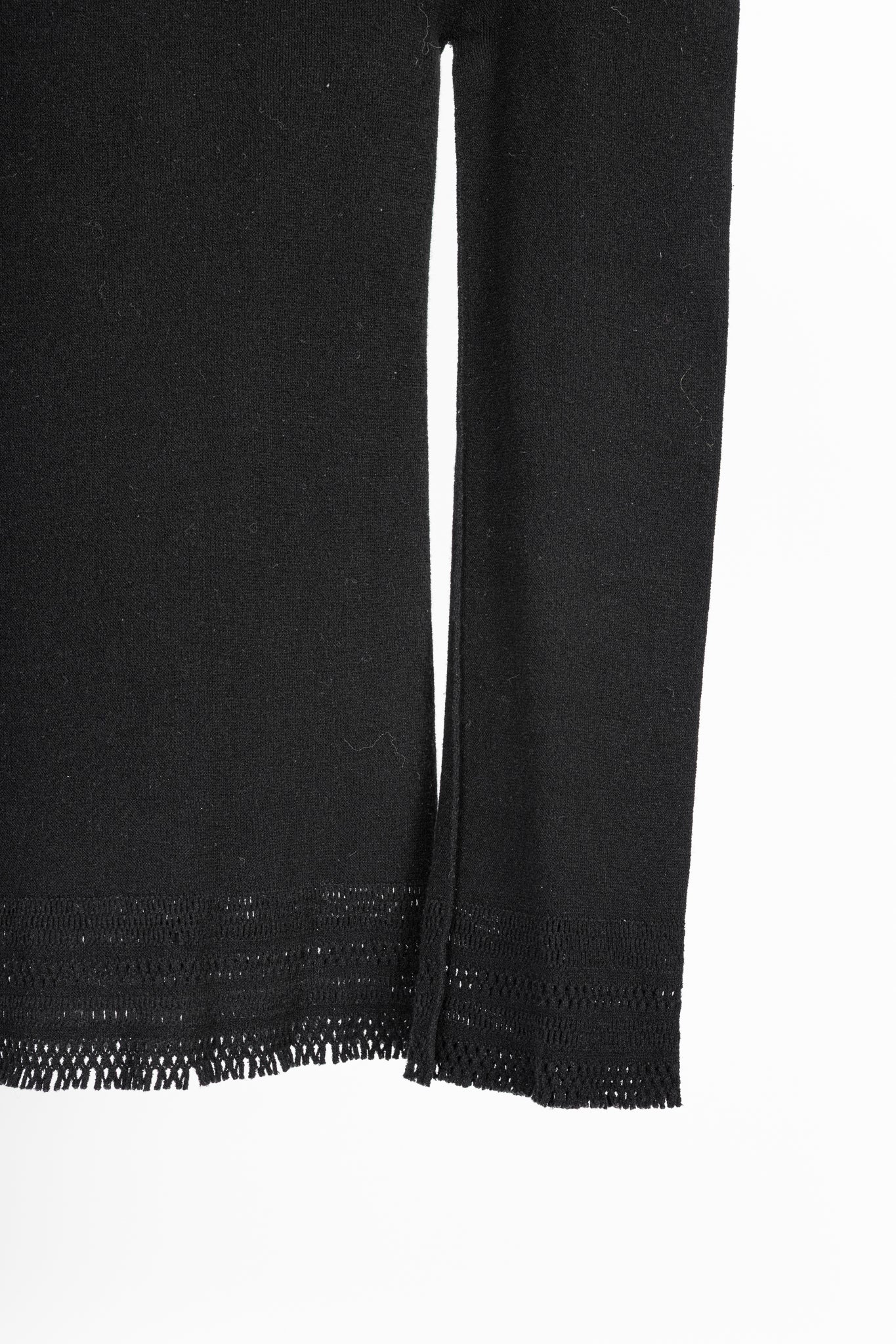 Issey Miyake Fete A-Poc Black Knit Pointelle Turtleneck