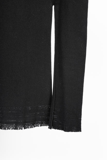 Issey Miyake Fete A-Poc Black Knit Pointelle Turtleneck