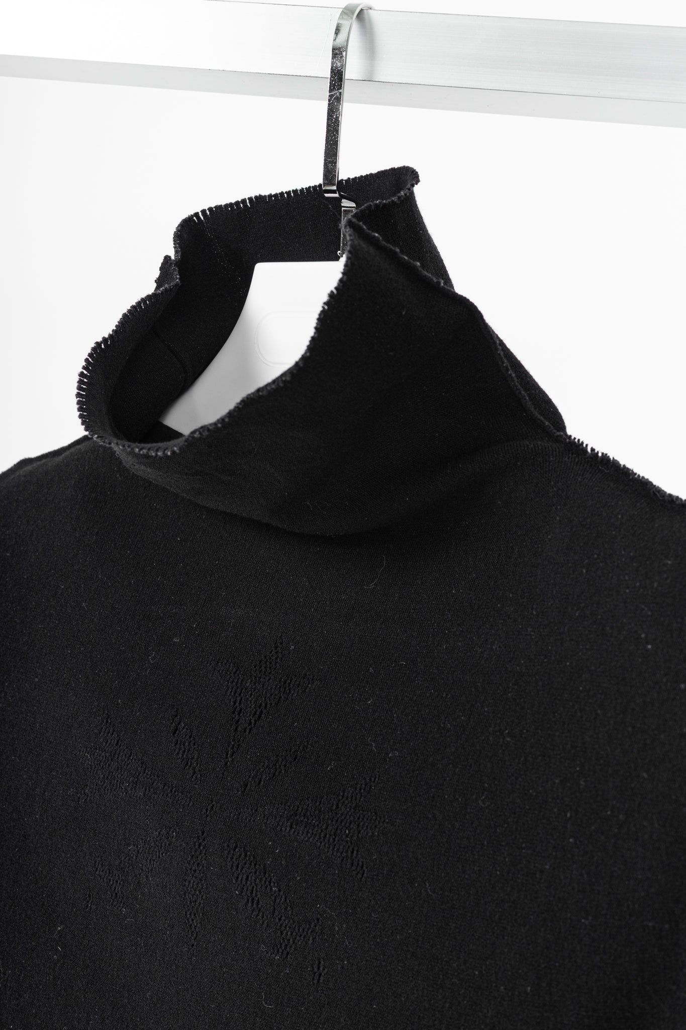 Issey Miyake Fete A-Poc Black Knit Pointelle Turtleneck