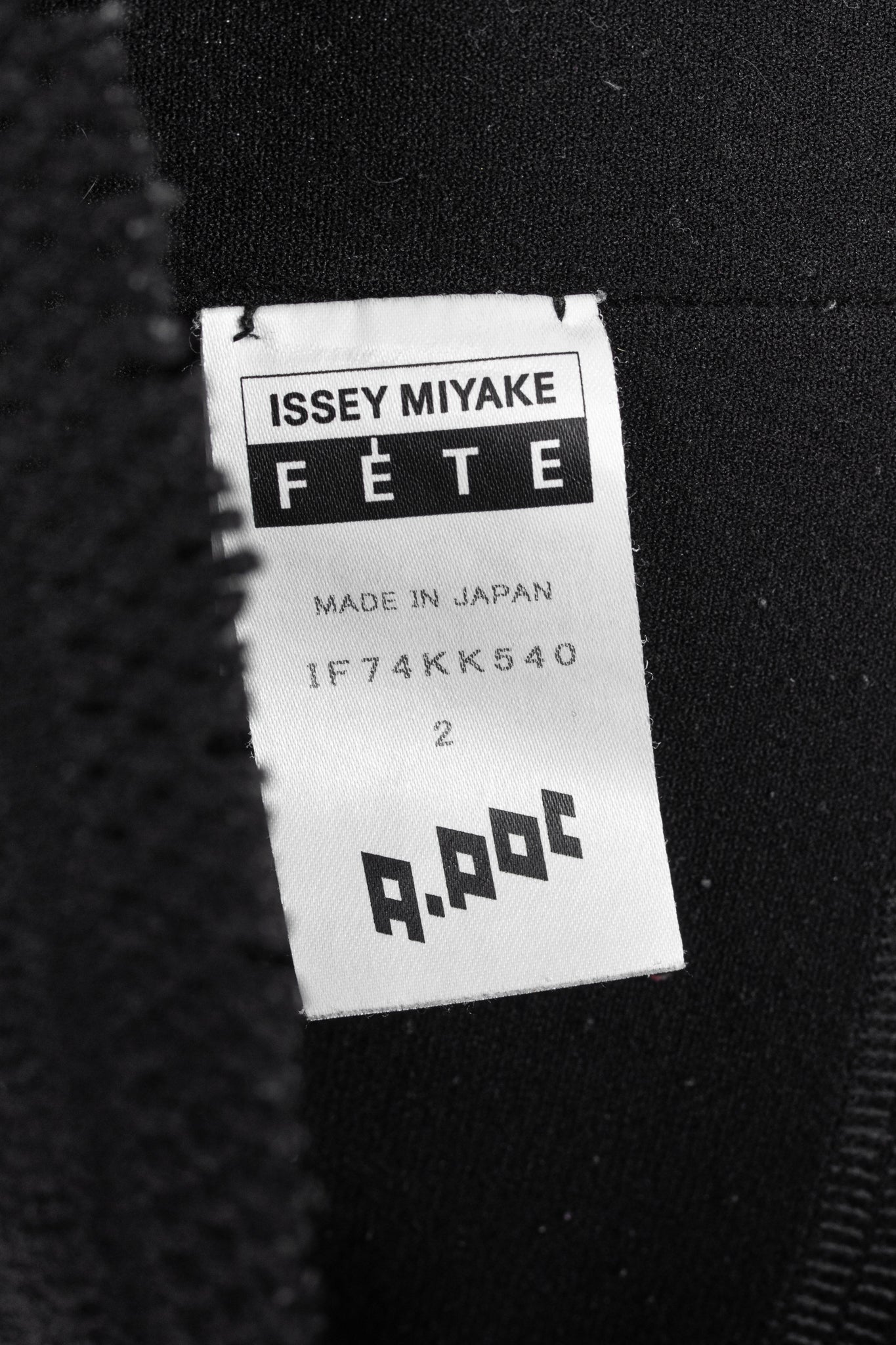 Issey Miyake Fete A-Poc Black Knit Pointelle Turtleneck