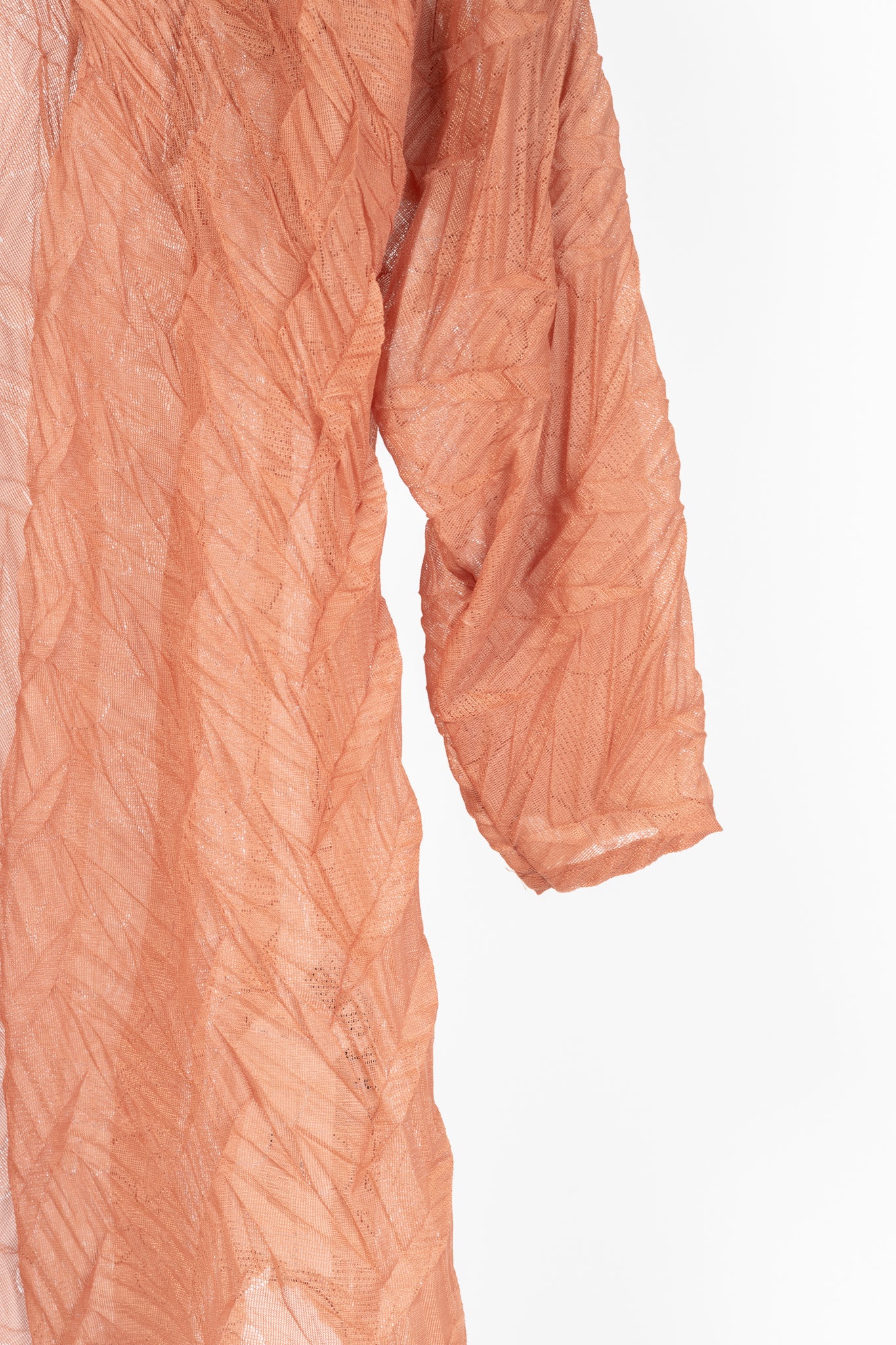 Issey Miyake Fete Terracotta Architectual-Pleated Perforated-Face Jacket