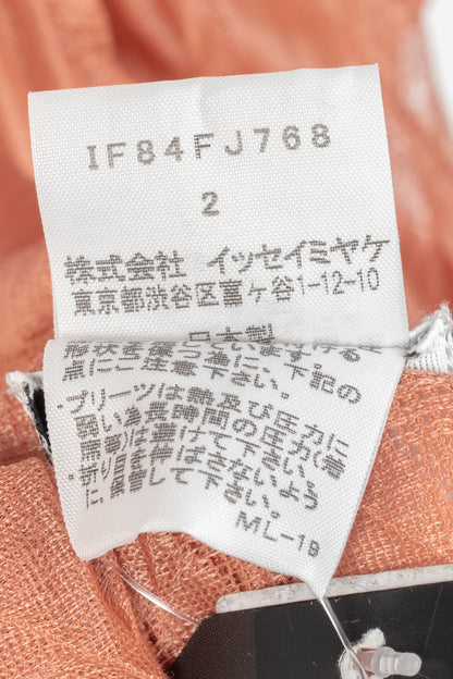 Issey Miyake Fete Terracotta Architectual-Pleated Perforated-Face Jacket