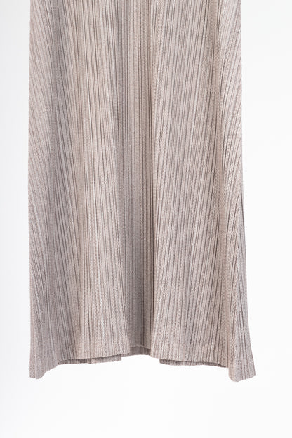 Pleats Please Issey Miyake Dusty Rose Herringbone-Print Midi Dress