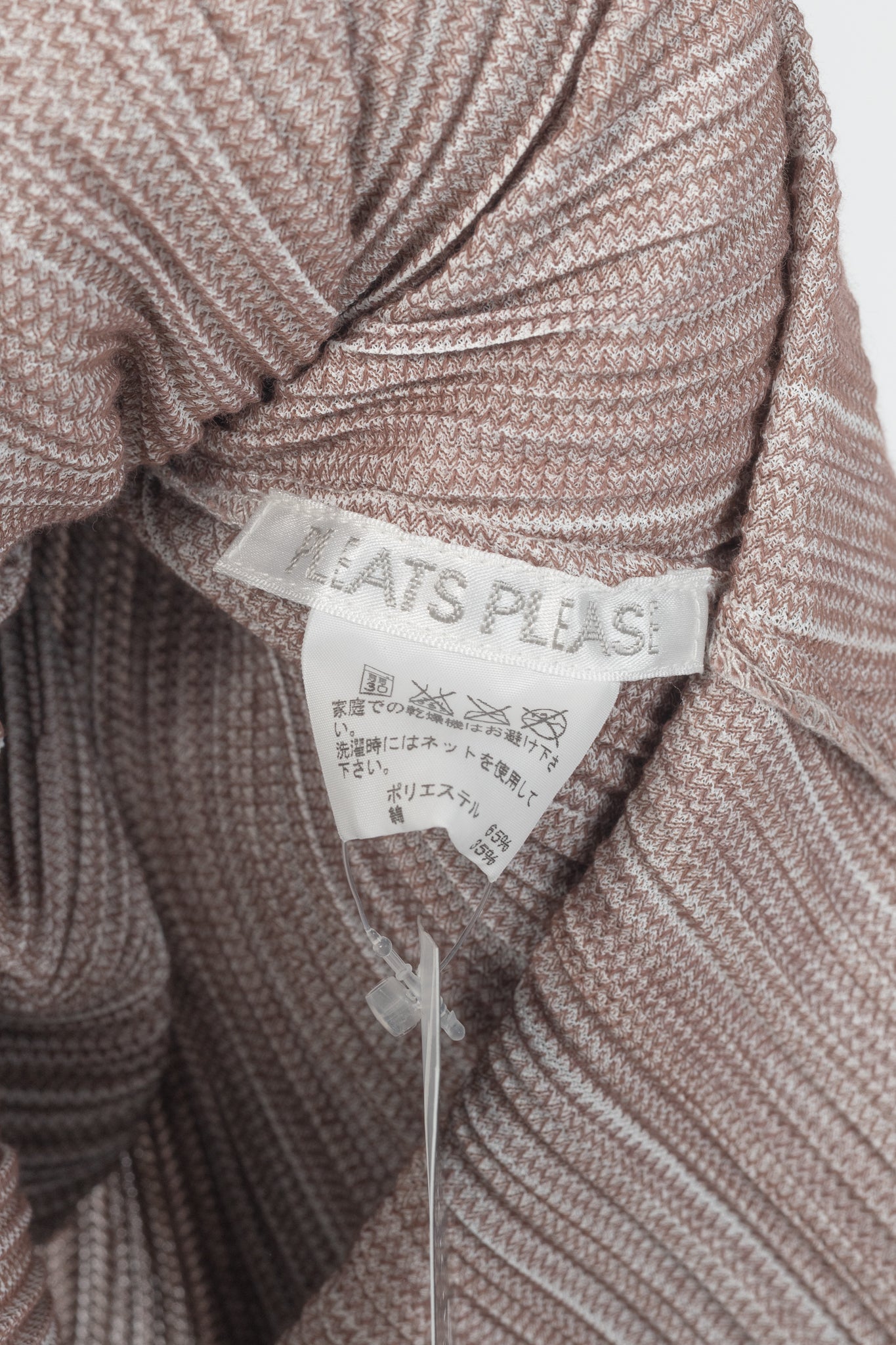Pleats Please Issey Miyake Dusty Rose Herringbone-Print Midi Dress