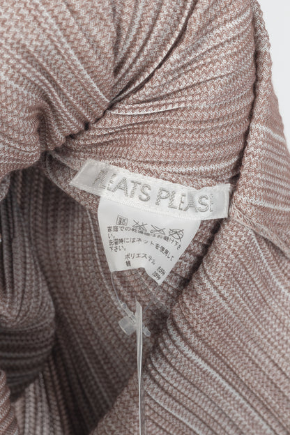Pleats Please Issey Miyake Dusty Rose Herringbone-Print Midi Dress