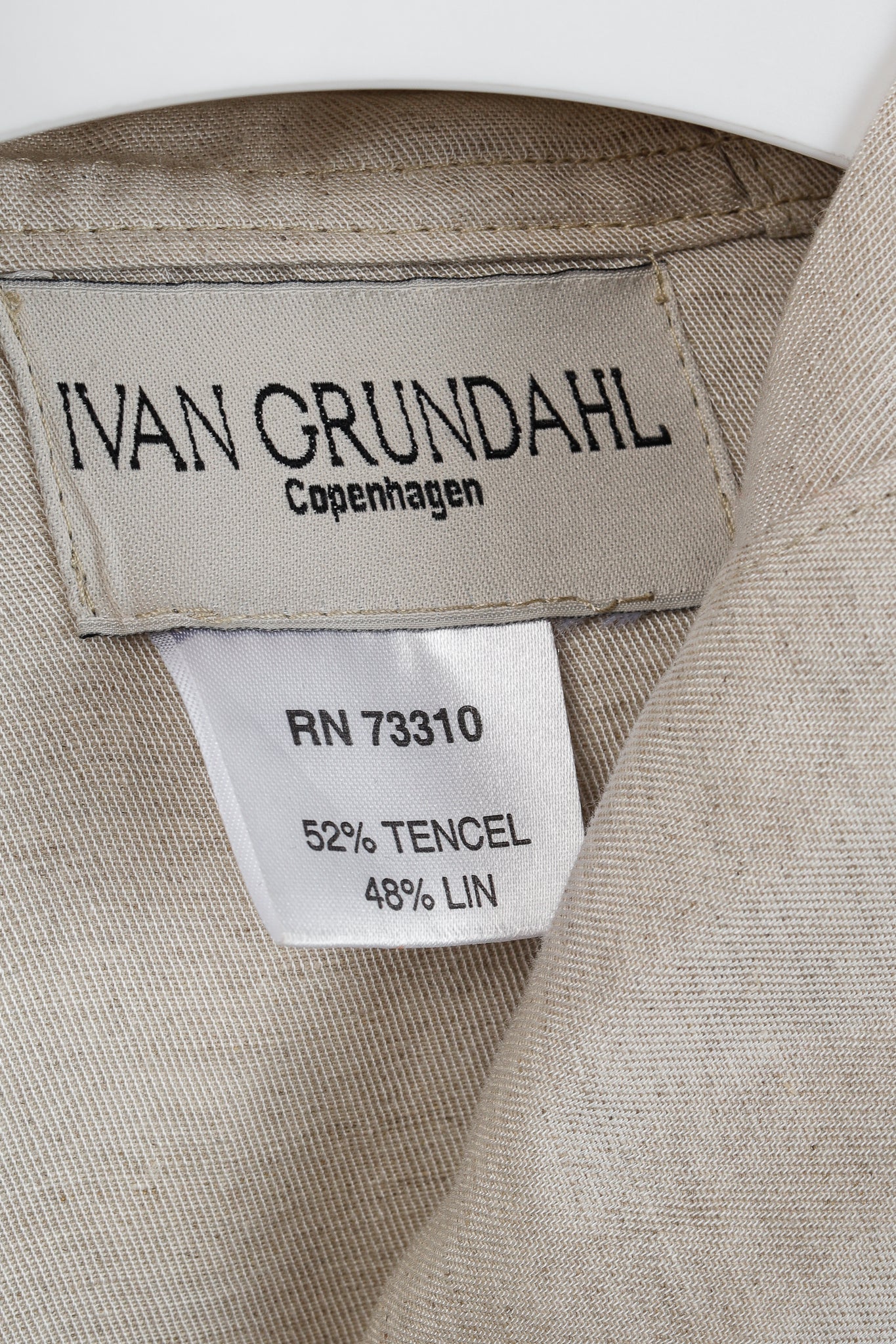 Ivan Grundahl Beige Linen Oversized Hooded Coat