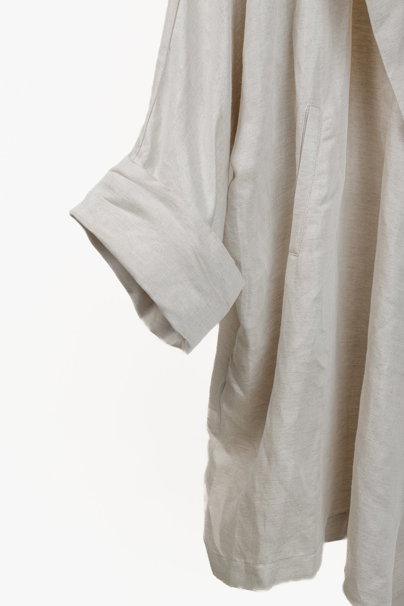 Ivan Grundahl Beige Linen Oversized Hooded Coat