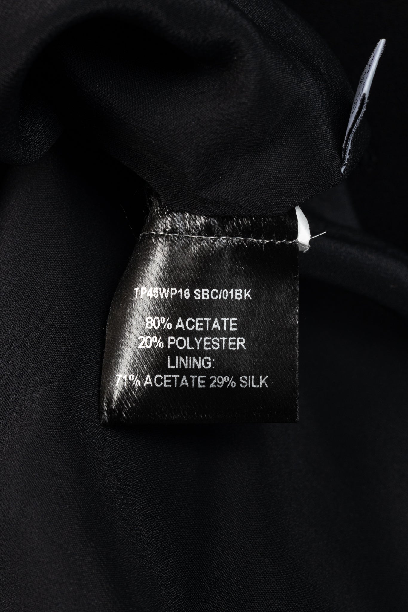 J.W. Anderson PF/16 Black Crepe Draped-Neck Long-Sleeve Blouse