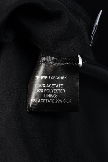 J.W. Anderson PF/16 Black Crepe Draped-Neck Long-Sleeve Blouse