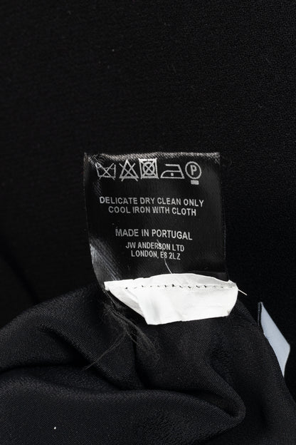 J.W. Anderson PF/16 Black Crepe Draped-Neck Long-Sleeve Blouse