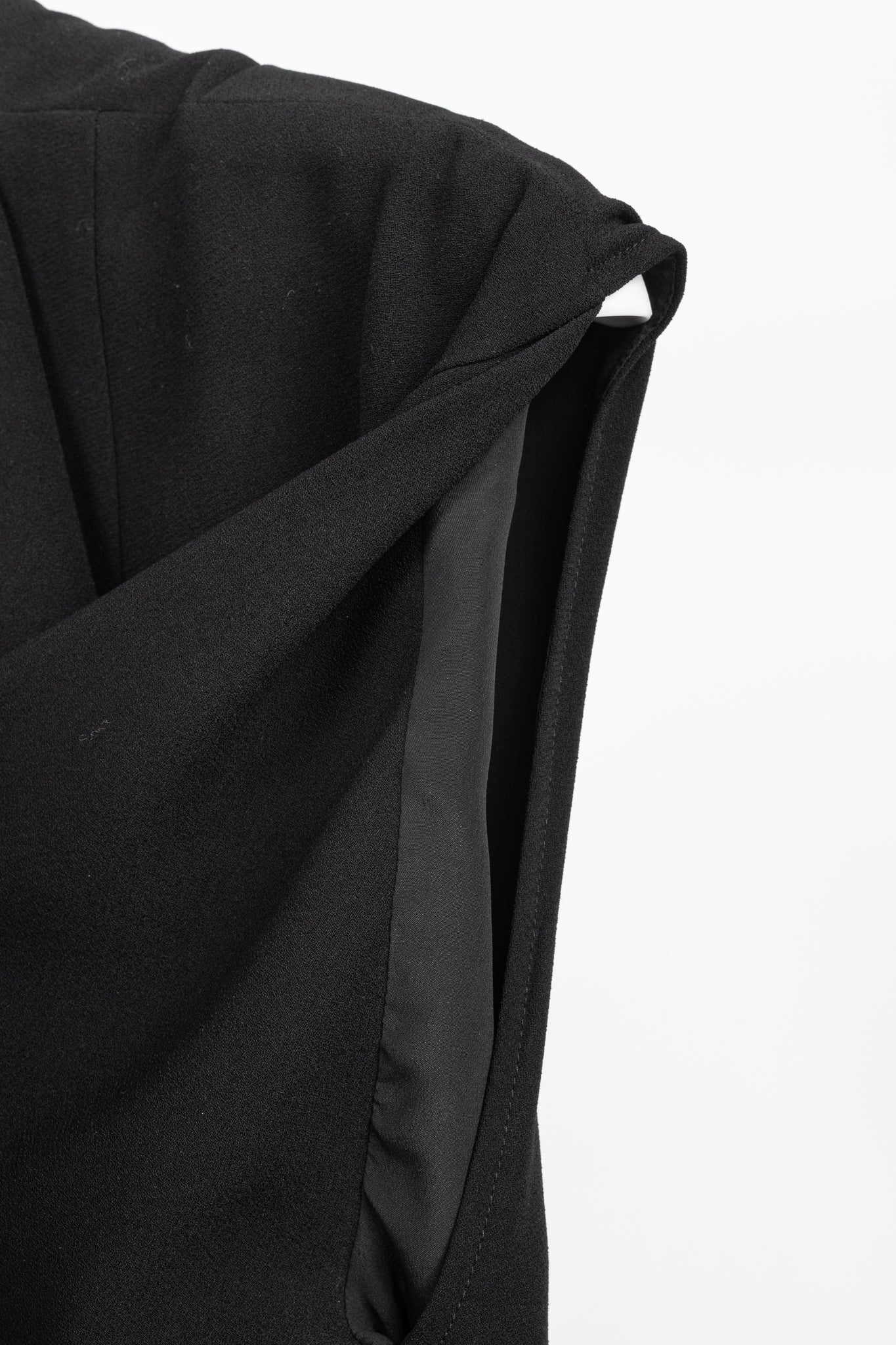 J.W. Anderson PF/16 Black Crepe Draped-Neck Long-Sleeve Blouse