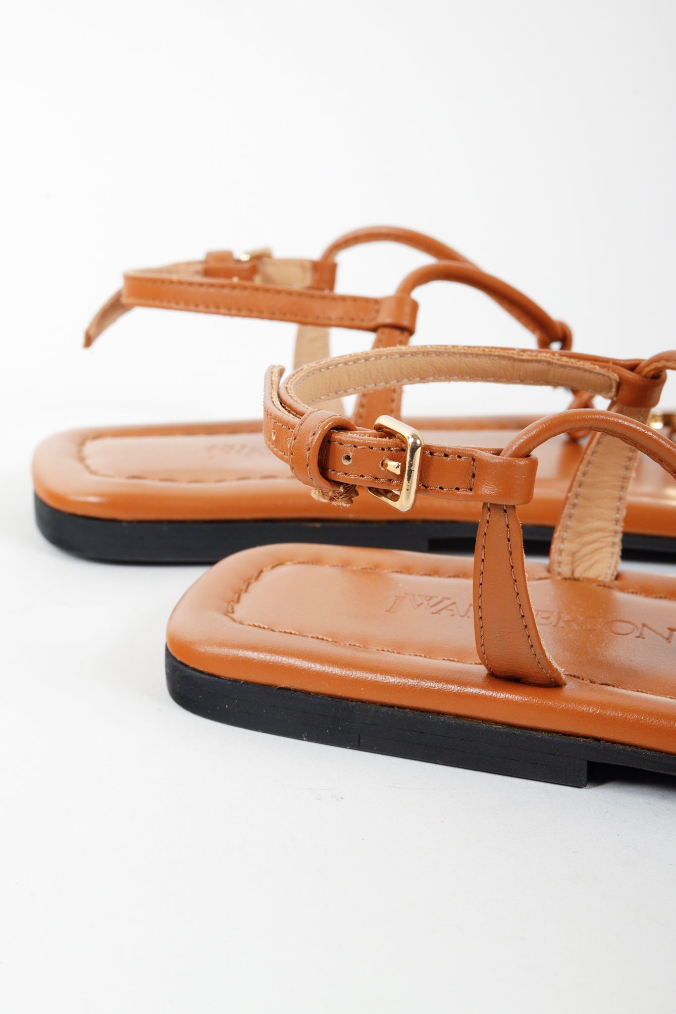 JW Anderson Anchor Logo Brown Tan Thong Flat Sandals