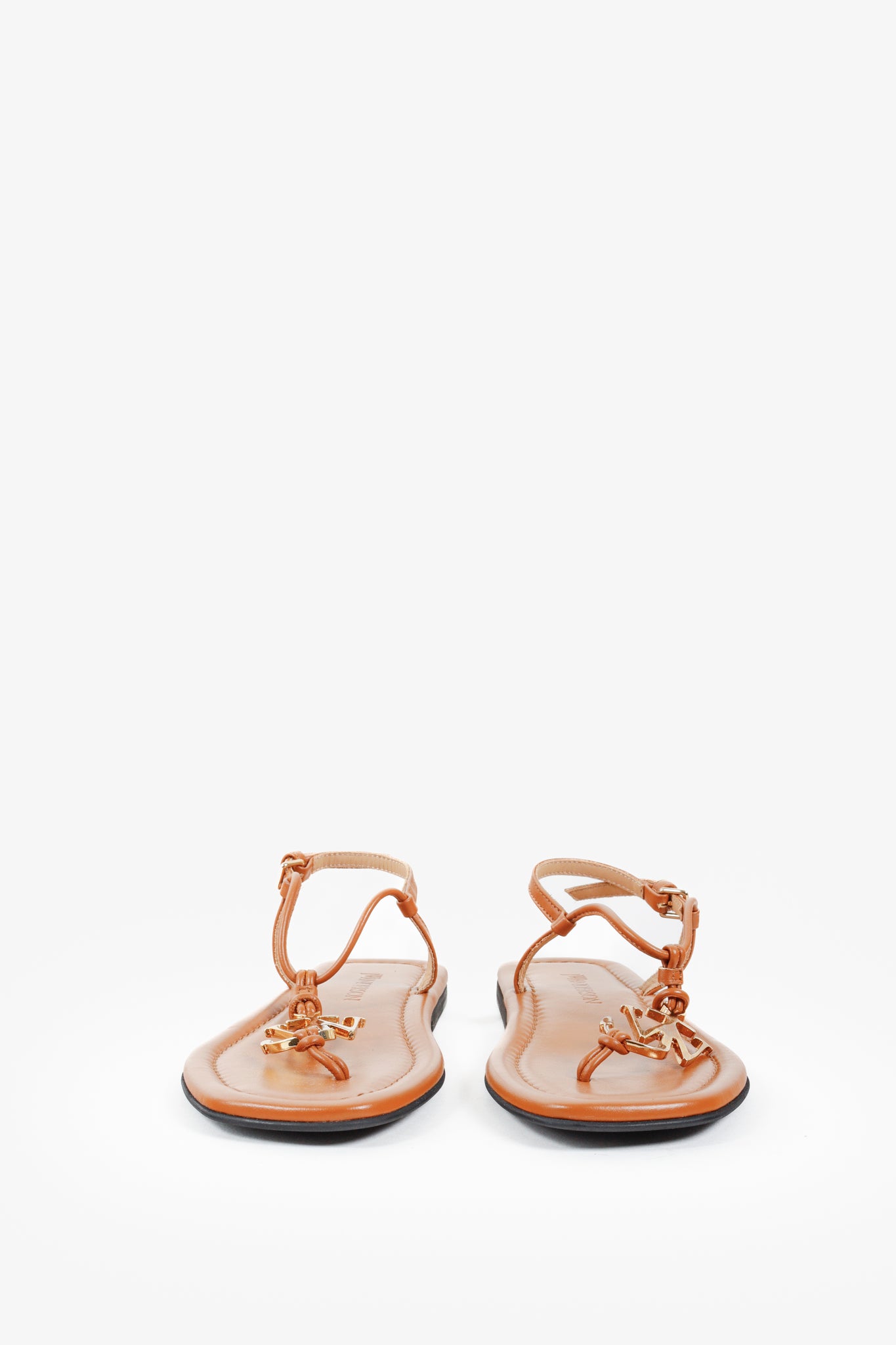 JW Anderson Anchor Logo Brown Tan Thong Flat Sandals