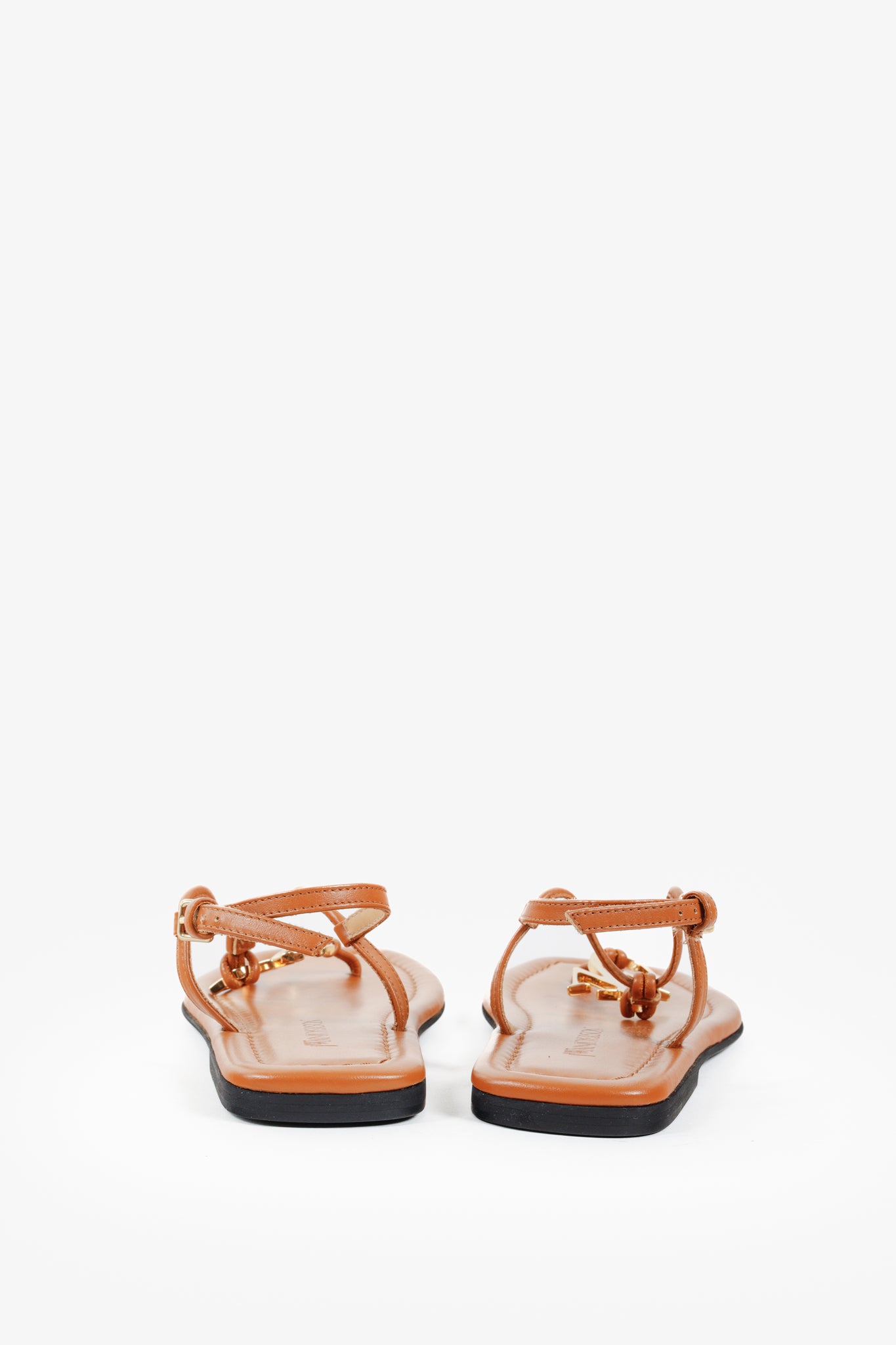 JW Anderson Anchor Logo Brown Tan Thong Flat Sandals