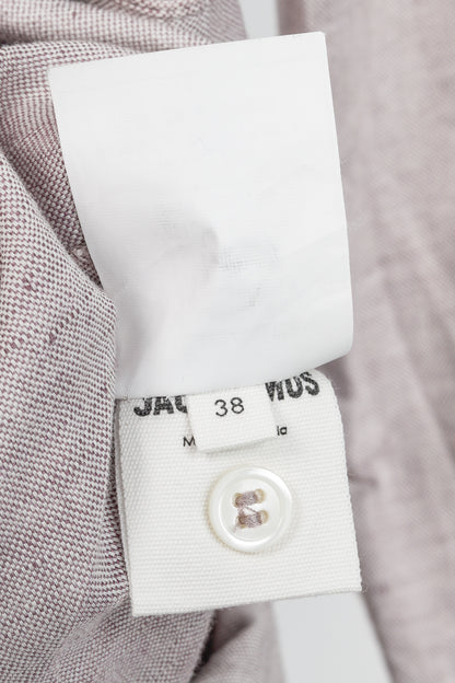 Jacquemus La Robe Cavaou Light Purple Cotton & Linen Cutout Midi Dress