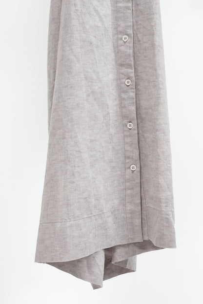Jacquemus La Robe Cavaou Light Purple Cotton & Linen Cutout Midi Dress