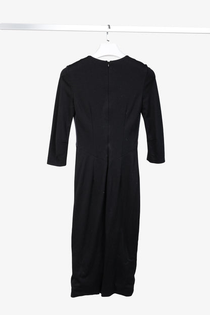 Jason Wu PF/14 Black Floral Print Crepe & Jersey Dress