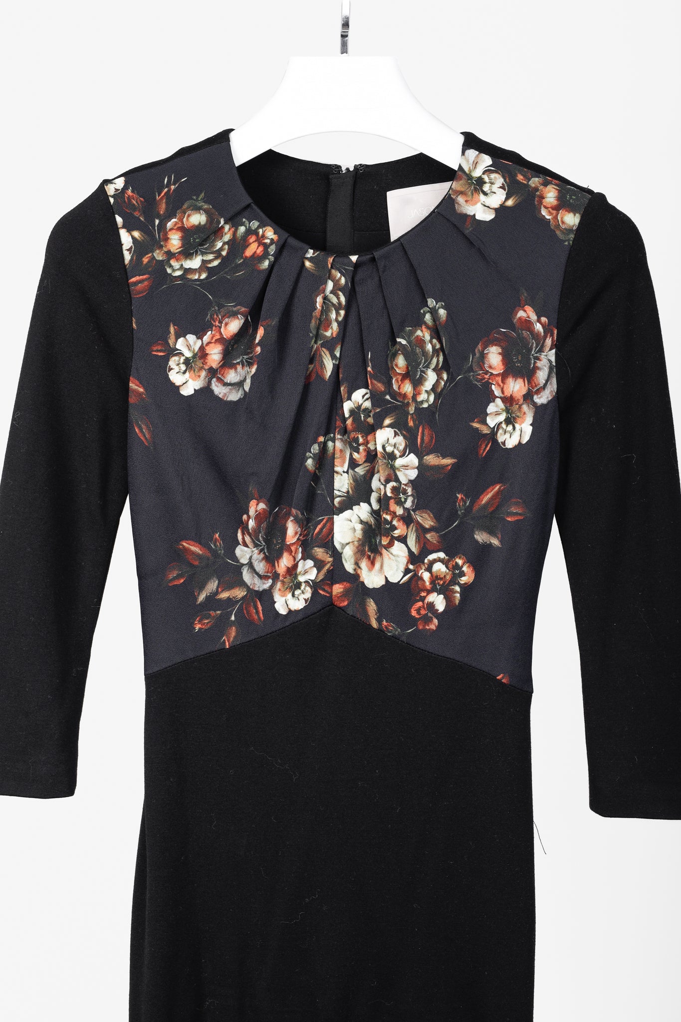 Jason Wu PF/14 Black Floral Print Crepe & Jersey Dress – Blogger Armoire