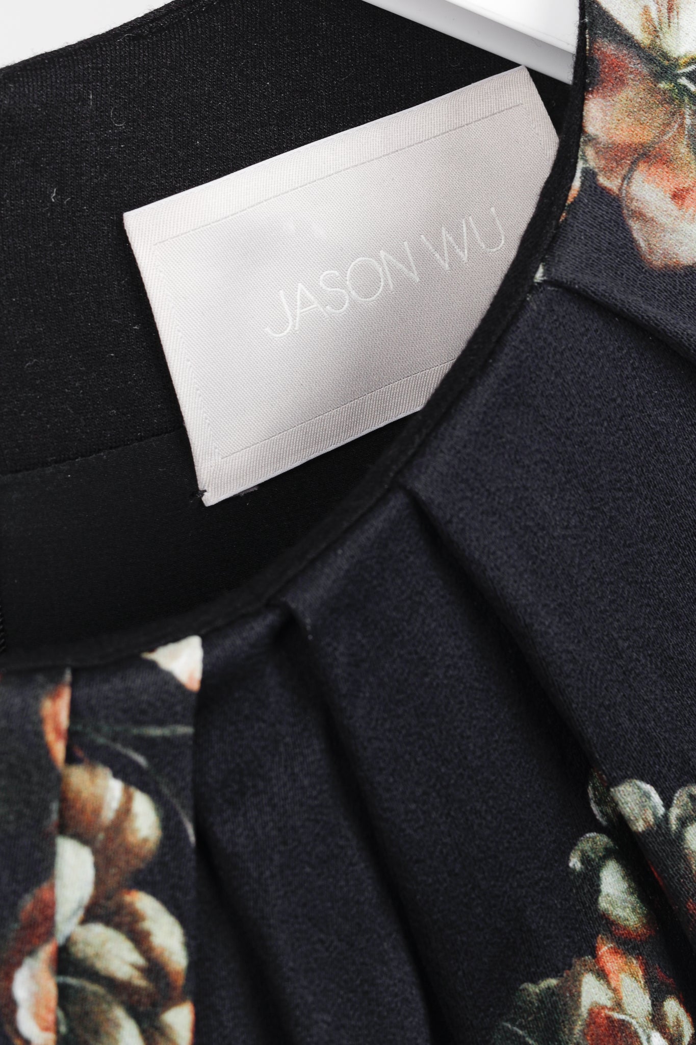 Jason Wu PF/14 Black Floral Print Crepe & Jersey Dress