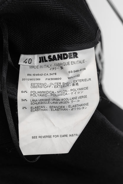 Jil Sander Black Wool-Blend Twill Slim Ankle-Length Trousers
