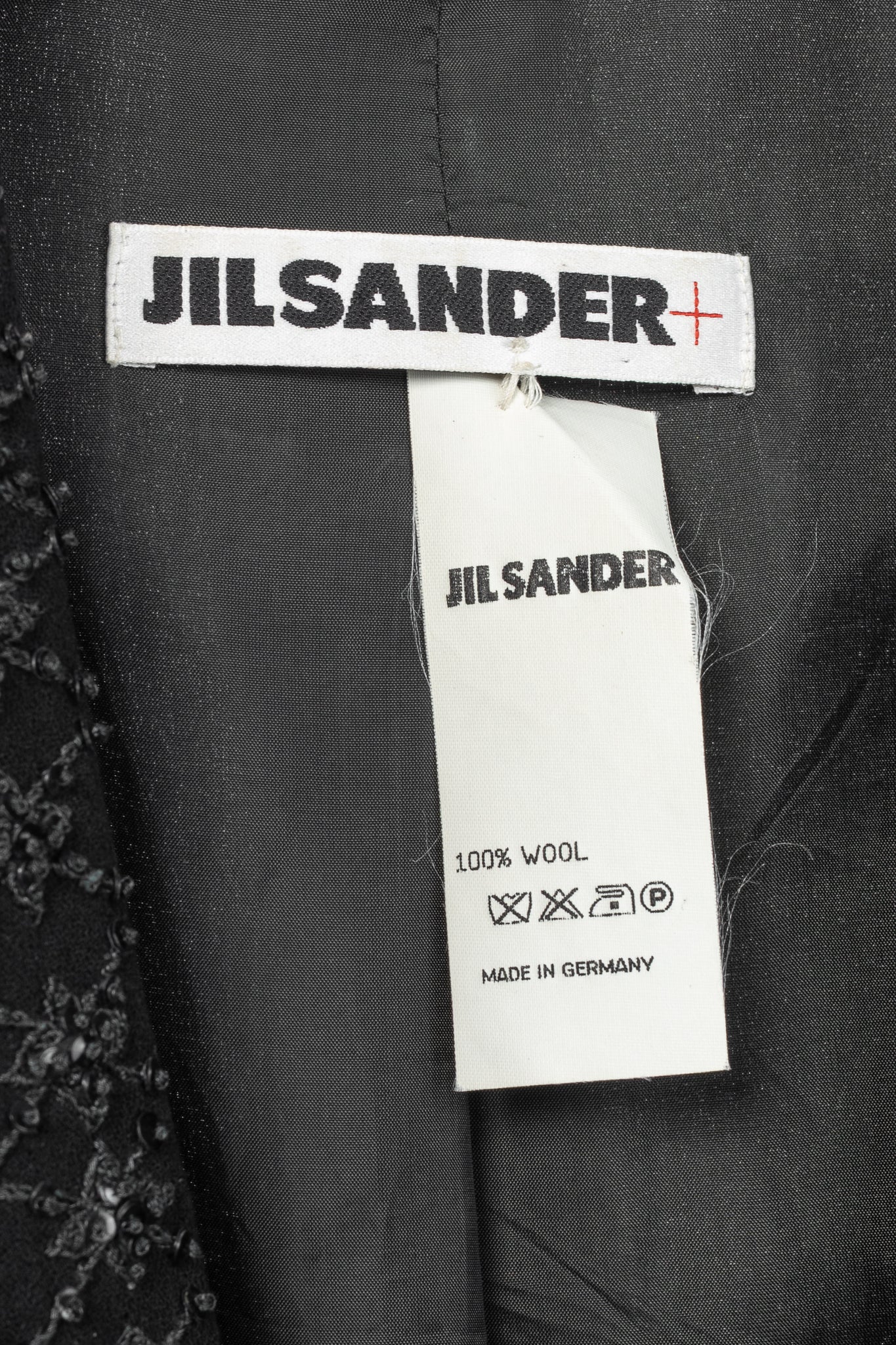 Jil Sander Vintage 90's Black Wool-Crepe Beaded Blazer