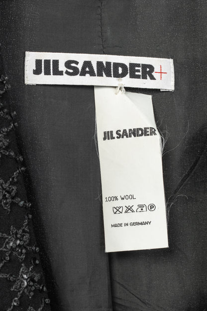 Jil Sander Vintage 90's Black Wool-Crepe Beaded Blazer