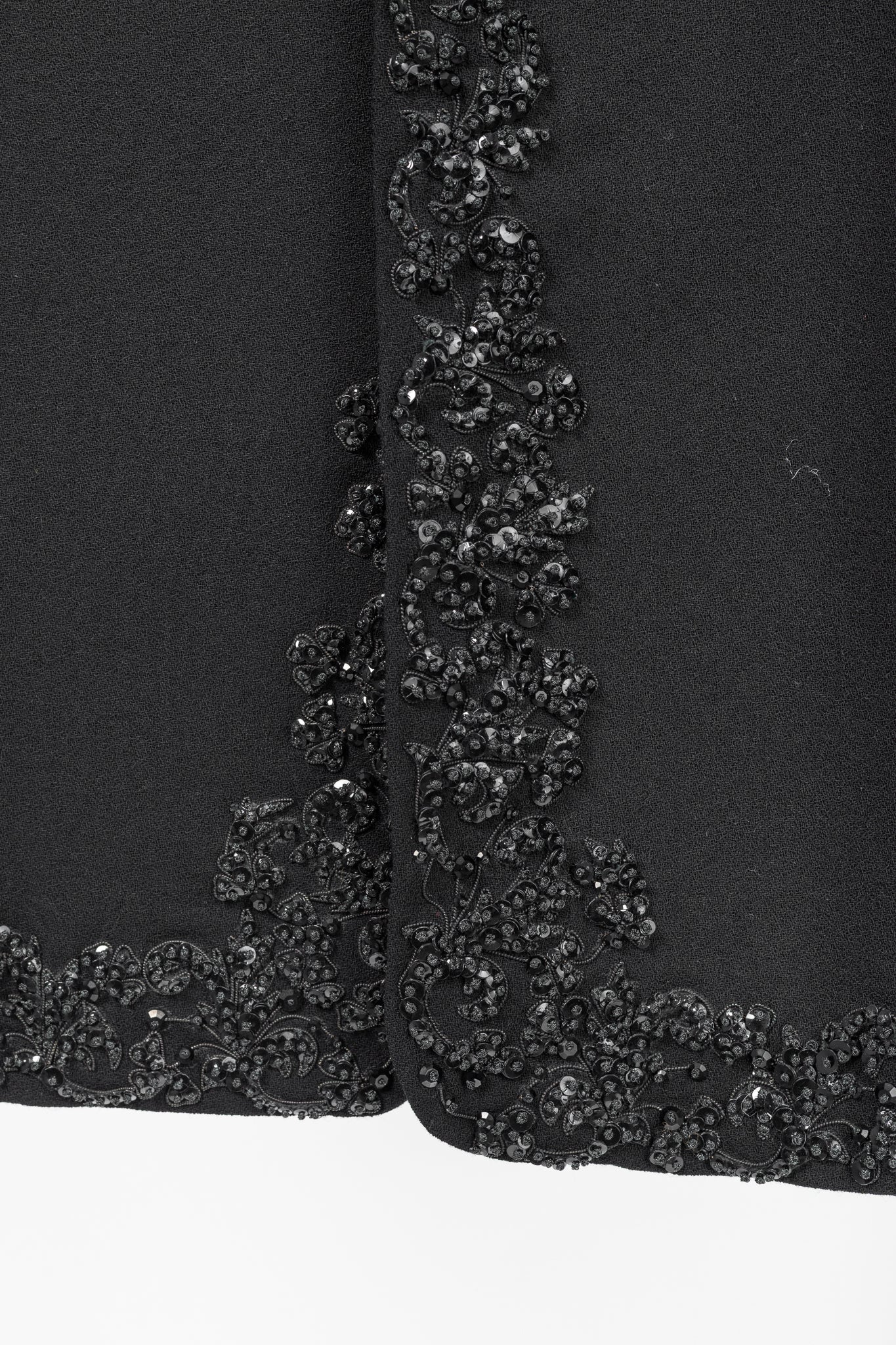 Jil Sander Vintage 90's Black Wool-Crepe Beaded Blazer