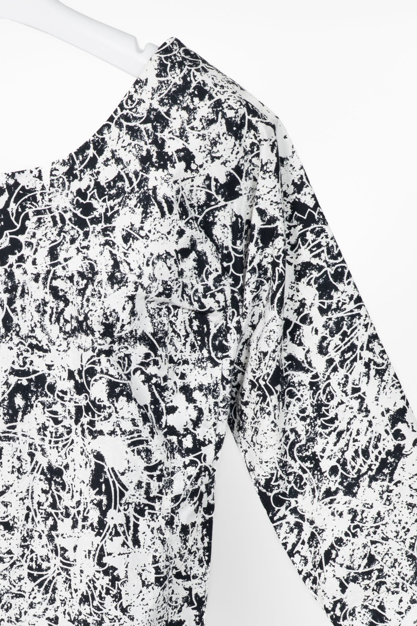 Jil Sander SS14 White & Black Abstract Cotton-Poplin Mini Dress