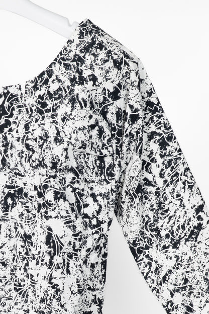 Jil Sander SS14 White & Black Abstract Cotton-Poplin Mini Dress
