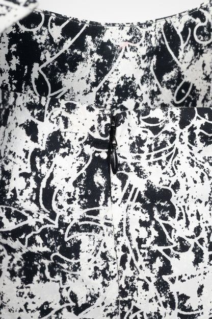 Jil Sander SS14 White & Black Abstract Cotton-Poplin Mini Dress