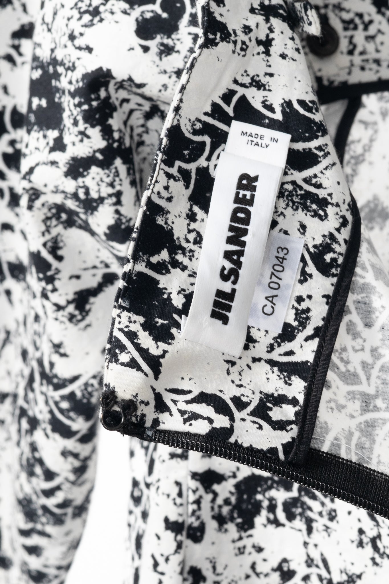 Jil Sander SS14 White & Black Abstract Cotton-Poplin Mini Dress