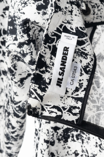 Jil Sander SS14 White & Black Abstract Cotton-Poplin Mini Dress