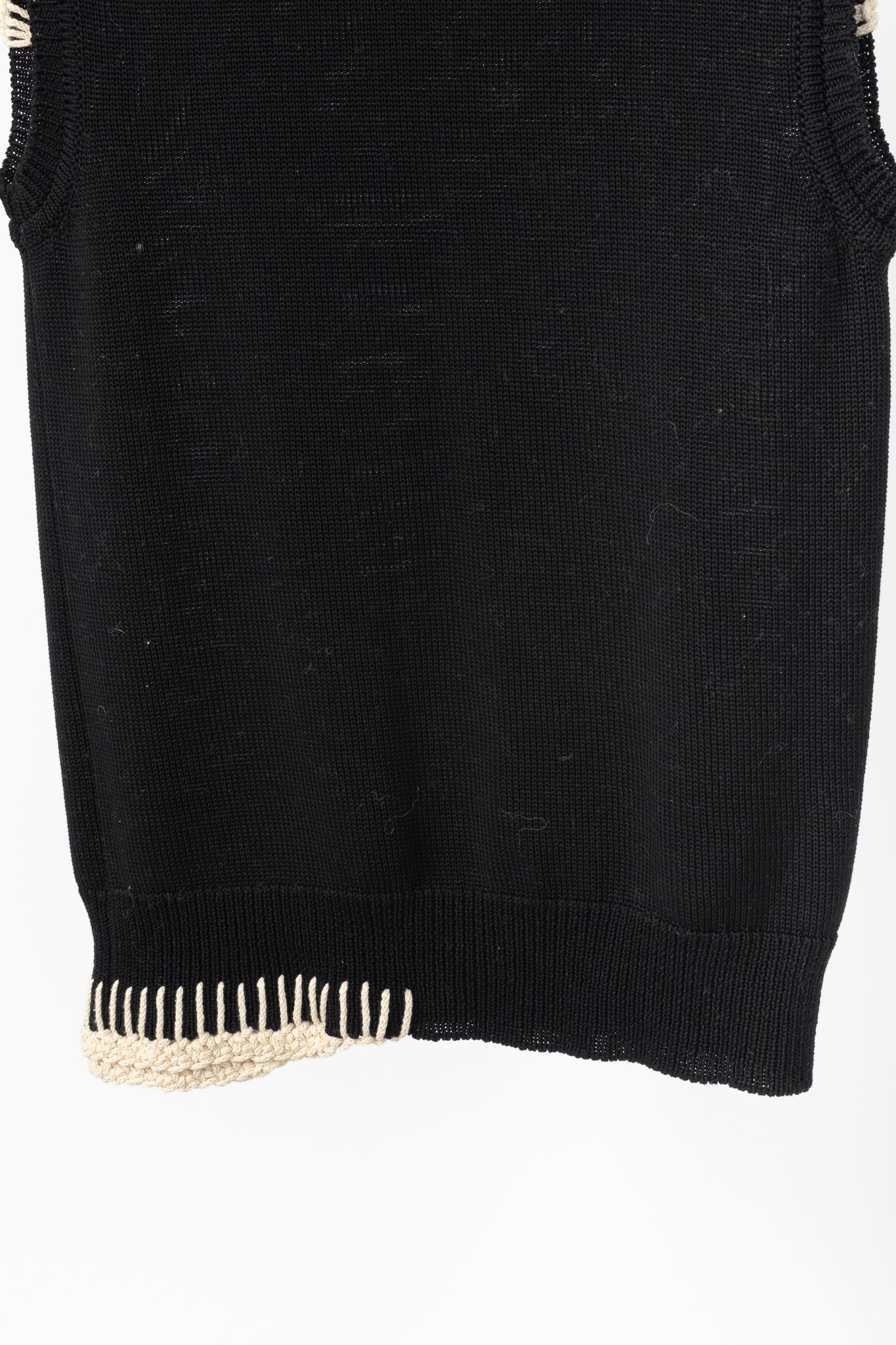 Jil Sander SS/18 Runway Black Cotton Stitch-Detail Knitted Vest