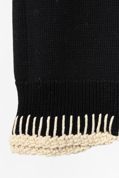Jil Sander SS/18 Runway Black Cotton Stitch-Detail Knitted Vest