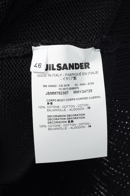 Jil Sander SS/18 Runway Black Cotton Stitch-Detail Knitted Vest