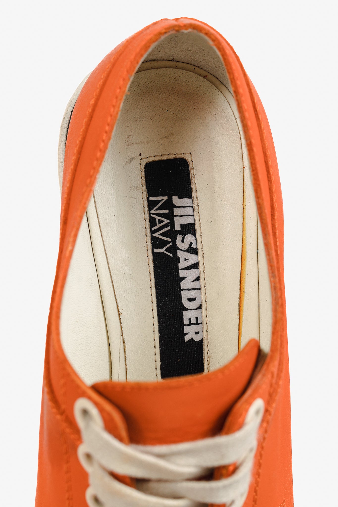 Jil Sander Navy SS/12 Orange Leather Lace-Up Platforms