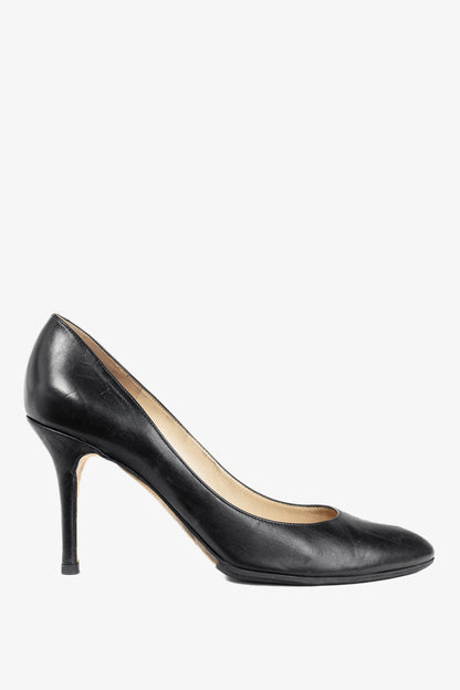 Jimmy Choo Gilbert Black Leather Stiletto Pumps