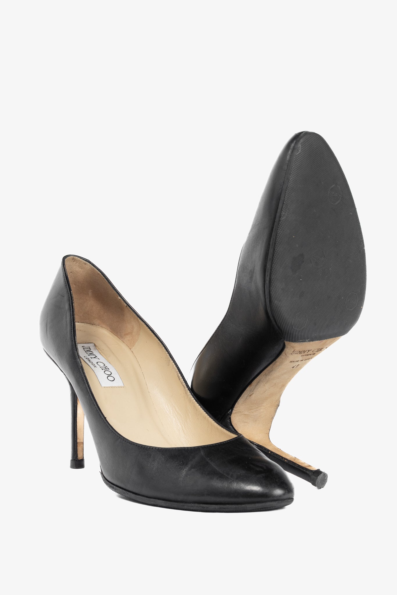 Jimmy Choo Gilbert Black Leather Stiletto Pumps